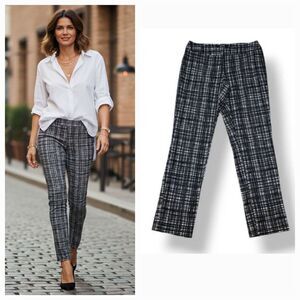 Apt 9 Modern Fit Striped Stretch Trousers in Black/White Size 2P